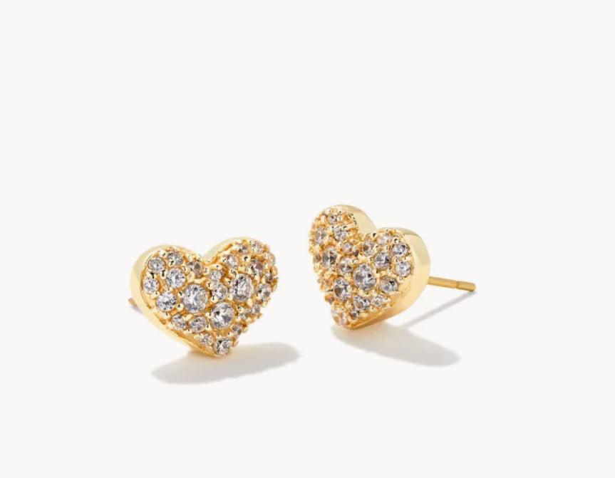 Ari Pave Crystal Heart Earring