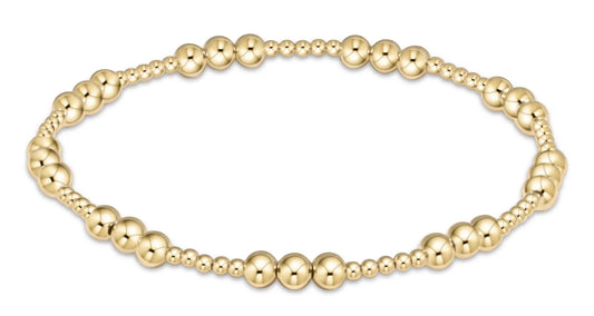 Classic Joy Pattern 4mm Bead Bracelet - Gold