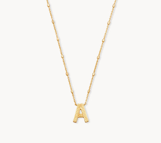 Letter Pendant Necklace- Gold