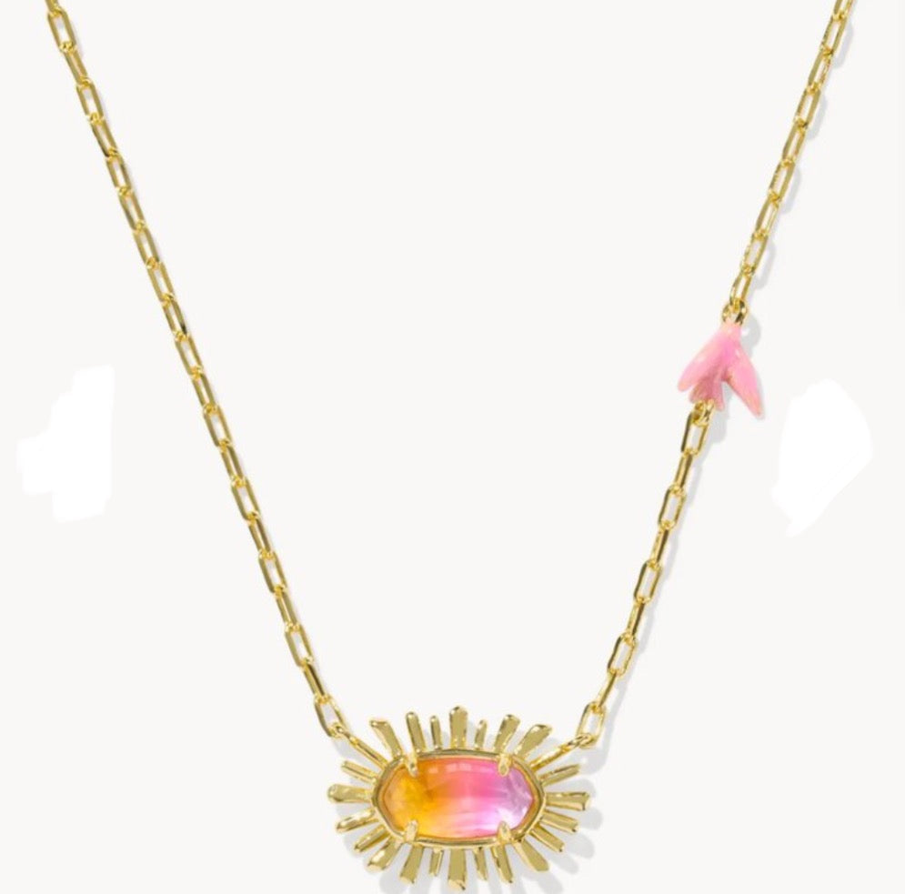 Elisa Bird Gold Short Pendant Necklace