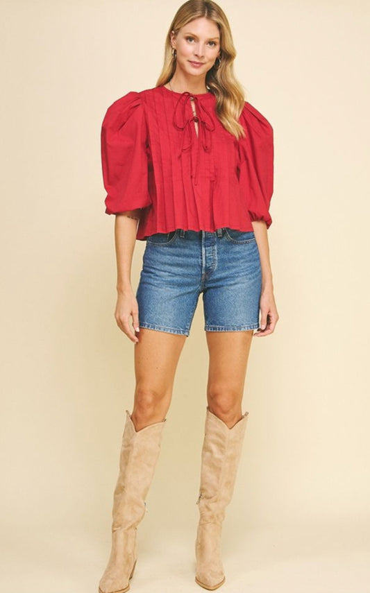 Deep Red Blouse