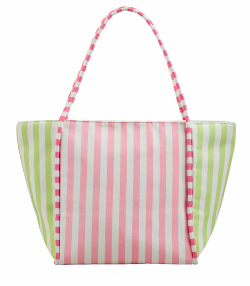 Striped Cooler Tote