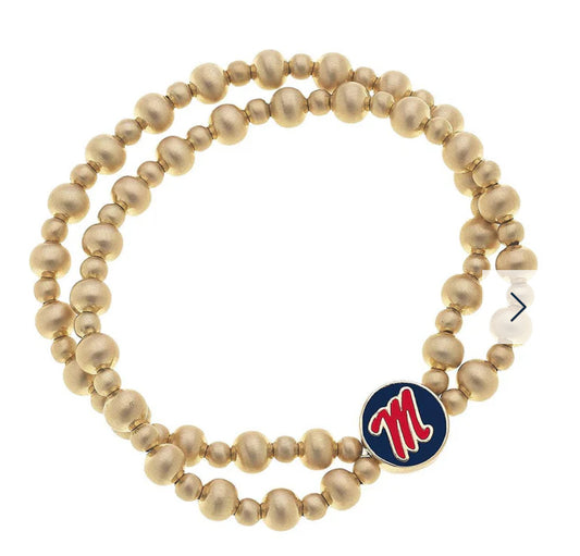 Ole Miss Rebels 2-Row Bracelet