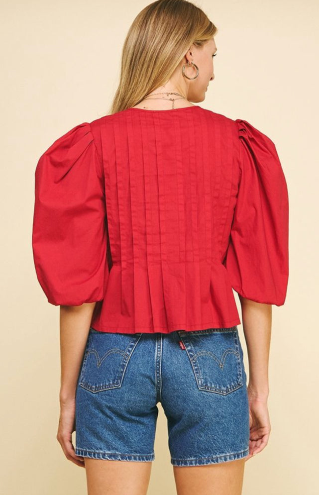 Deep Red Blouse