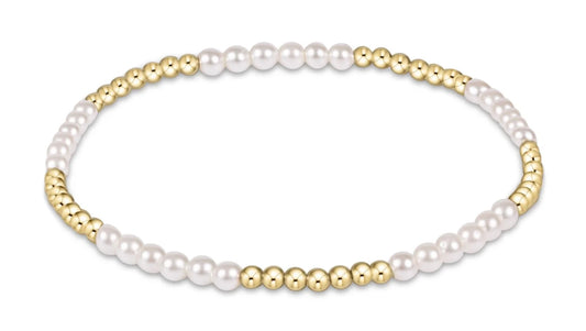 Classic Blissful Pattern 2.5mm Bead Bracelet - 3mm Pearl
