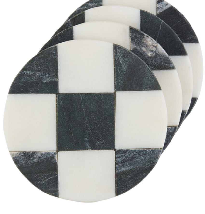 Checkered Coaster Set