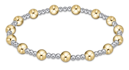 Classic Sincerity Pattern 5mm Bead Bracelet - Mixed Metal