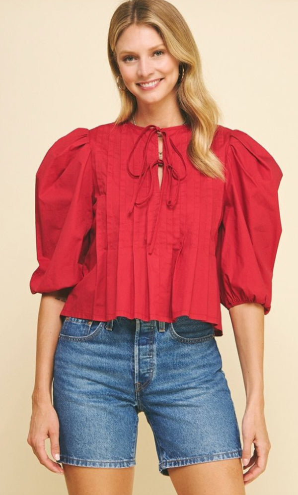 Deep Red Blouse