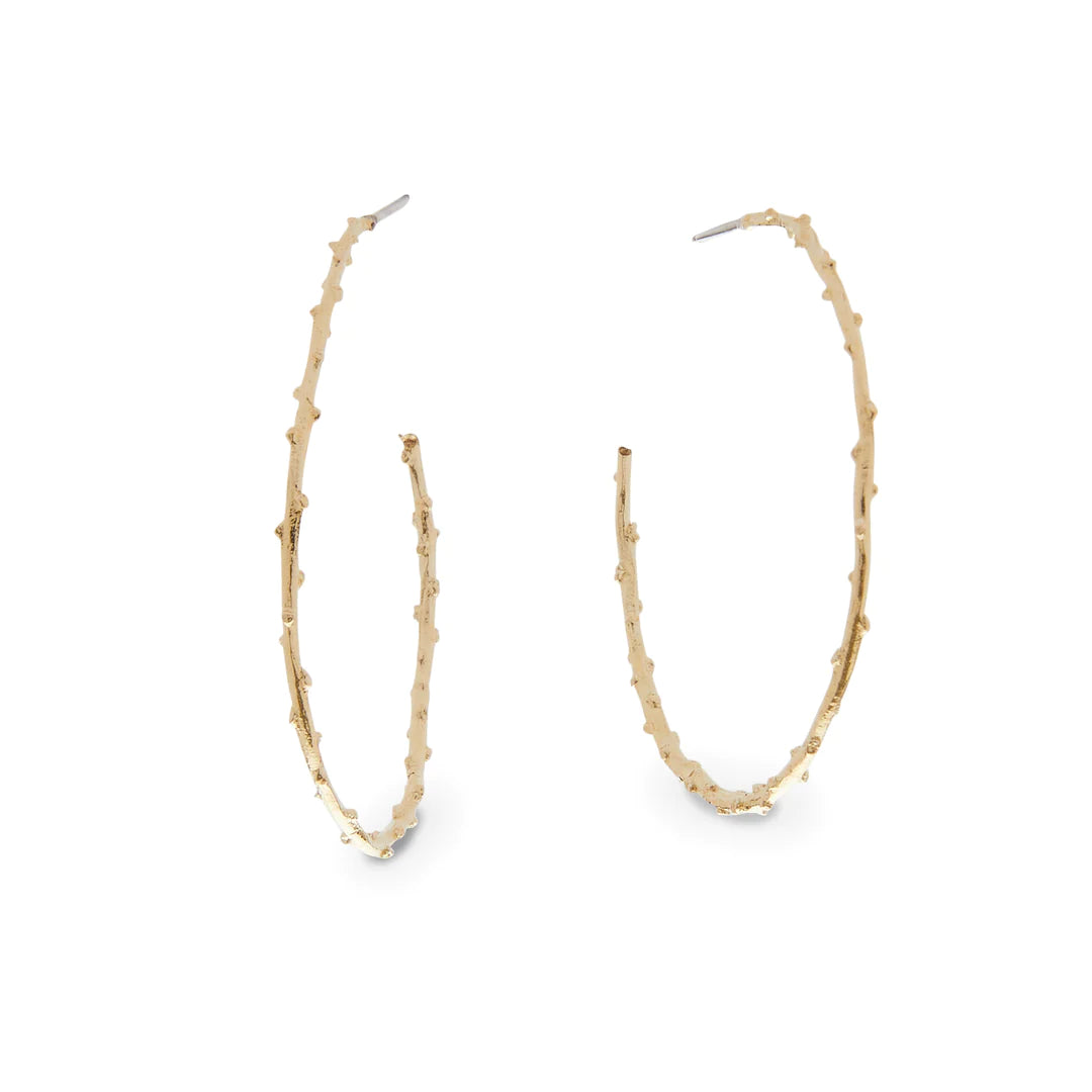 Ronnie Large Gold (twig) Hoops