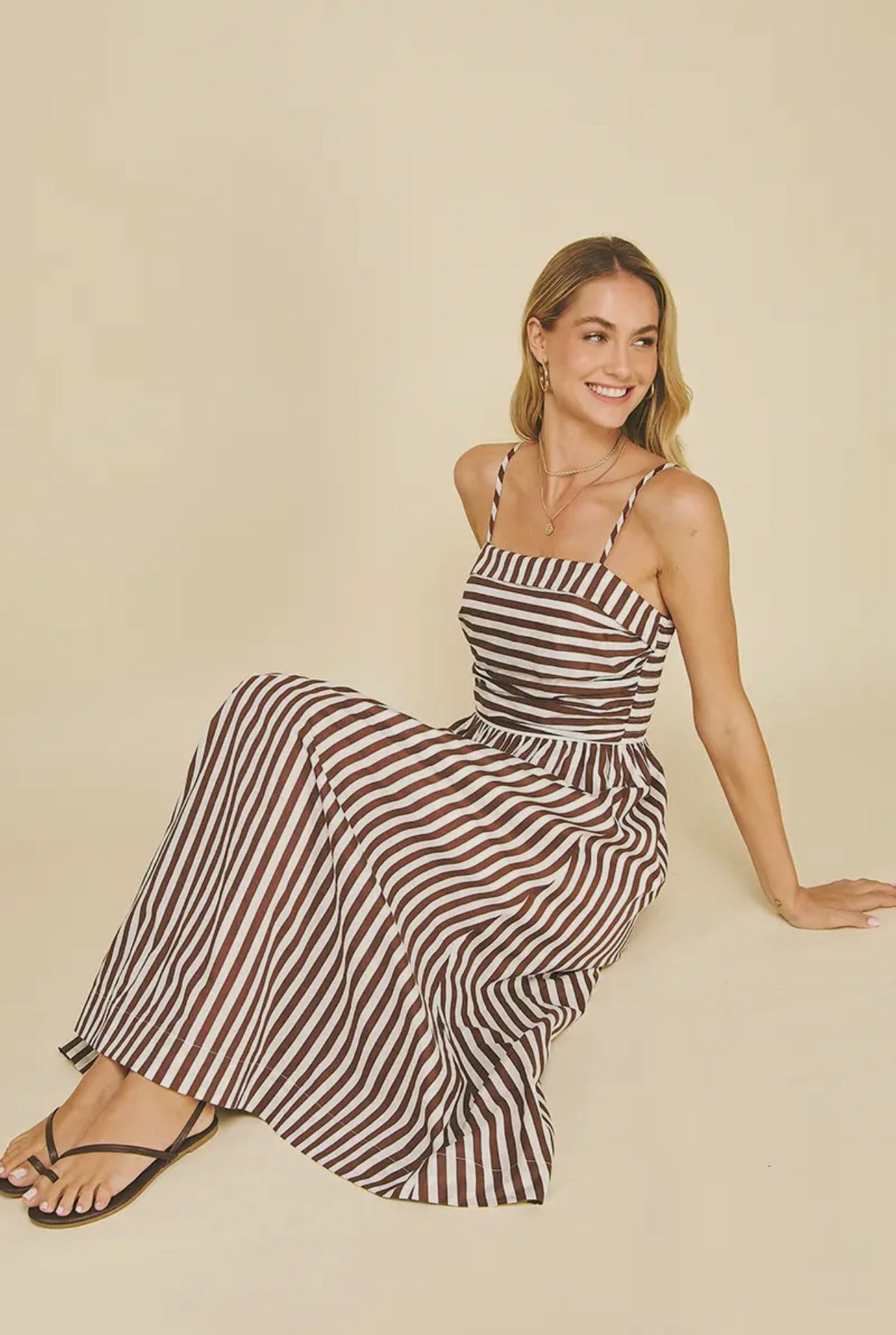 Riley Striped Midi Dress