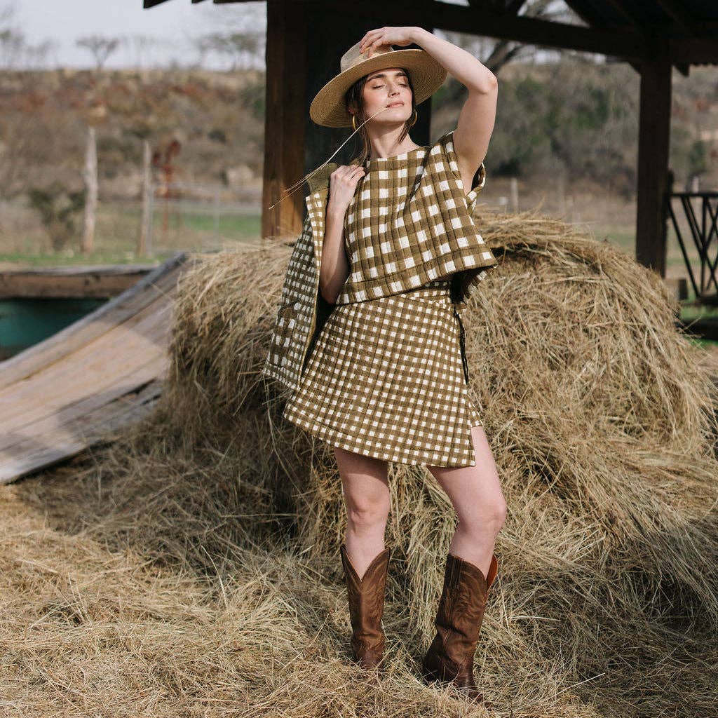 Painted Gingham Quilted Juniper Skort