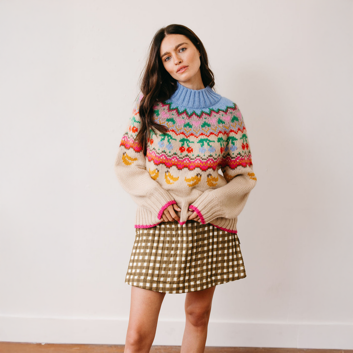 Painted Gingham Quilted Juniper Skort