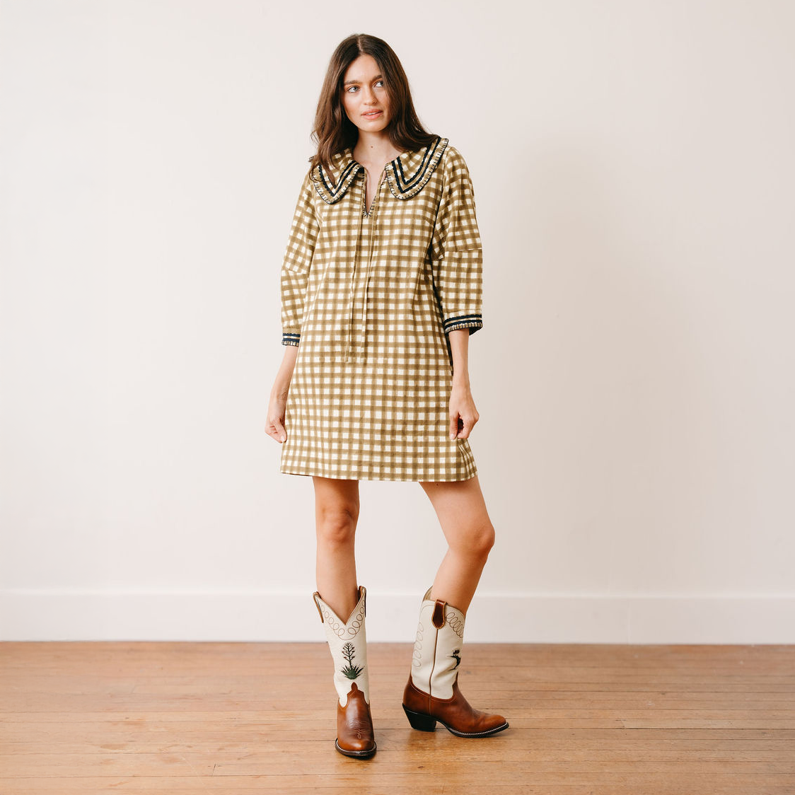 Painted Gingham Quinn Dress