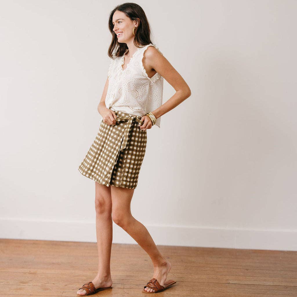 Painted Gingham Quilted Juniper Skort